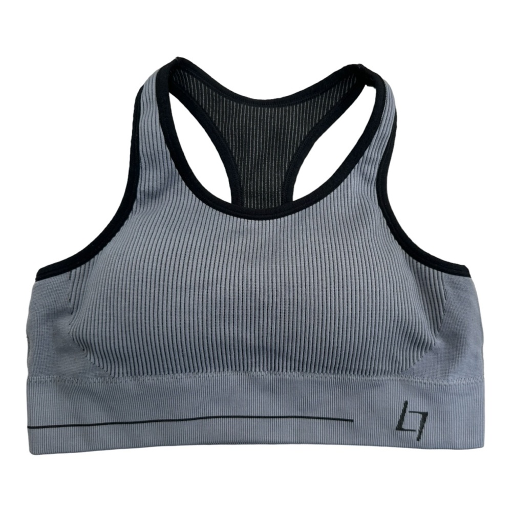 Fittin‎ Racerback Padded Sports Bra, Size Large, Gray and Black